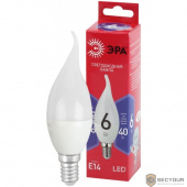 ЭРА Б0045344 LED BXS-6W-865-E14 R Лампа ЭРА (филамент, свеча на ветру, 5Вт, тепл, E14)