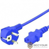 Hyperline PWC-IEC13-SHM-3.0-BL кабель питания компьютера (Schuko+C13) (3x1.0), 10A, угловая вилка, 3 м, цвет синий