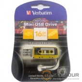 Verbatim USB Drive 16Gb Mini Cassette Edition Yellow 49399 {USB2.0}