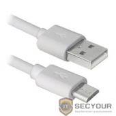 Defender USB кабель USB08-10BH USB2.0 белый, AM-MicroBM, 3м (87468)