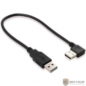 Greenconnect Кабель интерфейсный  USB 2.0 ,1 m Premium, AM / AM, угол 90гр, медь, черный, экран, пакет (GCR-AM2M2-1m)