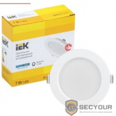 Iek LDVO0-1611-07-4000-K01 Светильник LED ДВО 1611 белый круг 7Вт 4000К IP20 {пластик. корпус, диам 95 мм}