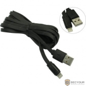 Дата-кабель Smartbuy USB - 8-pin для Apple, плоский, резин, длина 3.0 м, до 2А, черный (iK-530r-2)