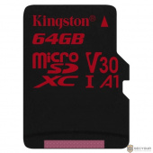 Micro SecureDigital 32Gb Kingston SDCR/32GB {MicroSDHC Class 10 UHS-I U3 V30 A1, SD adapter}