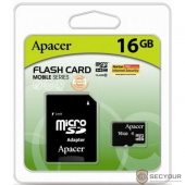 Micro SecureDigital 16Gb Apacer AP16GMCSH10U1-R {MicroSDHC Class 10 UHS-I U1, SD adapter} 