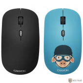 CANYON CND-CMSW401MP {wireless Optical  Mouse with 4 buttons, DPI 800/1200/1600, 1 additional cover(Military Pig), black, 103*58*32mm, 0.087kg, 2.4GHz}