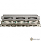 Hyperline PPHD-19-48-8P8C-C6-SH-110D Патч-панель высокой плотности 19&quot;, 1U, 48 портов RJ-45, полный экран, категория 6, Dual IDC