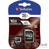 Micro SecureDigital 16Gb Verbatim 44082 {MicroSDHC Class 10 UHS-I, SD adapter} 