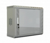 Hyperline TWS-1225-GP-RAL7035 Шкаф настенный 19-дюймовый (19&quot;), 12U, 650х600х250, со стеклянной дверью, несъемные боковые панели, цвет серый (RAL 7035) (собранный)
