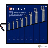 Thorvik ORWS008 Набор ключей гаечных накидных изогнутых 75° в сумке, 6-27 мм, 8 предметов
