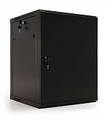 Hyperline TWB-1245-SR-RAL9004 Шкаф настенный 19-дюймовый (19&quot;), 12U, 650x600х450мм, металлическая передняя дверь с замком, две боковые панели, цвет черный (RAL 9004) (разобранный)