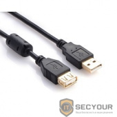 Greenconnect Удлинитель USB 2.0 0.75m [GCR-UEC3M-BB2S-0.75m] AM / AF, AWG 28 / 28 Premium, двойное экранирование, антифриз, черный