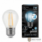 GAUSS 105802207-S Светодиодная лампа LED Filament Шар E27 7W 580lm 4100K step dimmable 1/10/50 