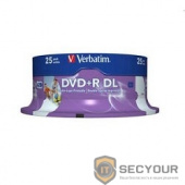 Verbatim  Диски DVD+R  8-x, 8.5Gb Printable Double Layer, 25 шт, Cake Box (43667)