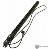 Hyperline SHE-15SH-3IEC-B-2.5EU Блок розеток, 15 розеток Schuko+3xIEC320 C13, 16 A, 250В, с автоматическим выключателем, кабель питания 3х1.5мм2, длина 2.5 м, с вилкой Schuko, 1040x44.4x44.4 мм (ДхШхВ