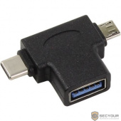 ORIENT Переходник USB 3.0 OTG, Af UC-302 -&gt; Type-Cm (24pin) + micro-Bm (5pin), черный