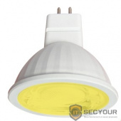 ECOLA M2CY90ELT MR16   LED color  9,0W  220V GU5.3 Yellow Желтый (насыщенный цвет) прозрачное стекло (композит) 47х50