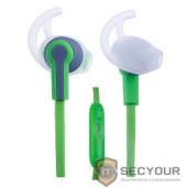 Perfeo PF-SPT-GRN/GRY наушники спортивные внутриканальные c микрофоном SPORT зеленые с серым