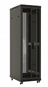 Hyperline TTB-3282-DD-RAL9004 Шкаф напольный 19-дюймовый, 32U, 1610х800х1200 мм (ВхШхГ), передняя и задняя распашные перфорированные двери (75%), ручка с замком, крыша нового типа, цвет черный (RAL 9004) (разобранный)
