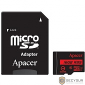 Micro SecureDigital 16Gb Apacer AP16GMCSH10U5-R {MicroSDHC Class 10 UHS-I U1, SD adapter} 
