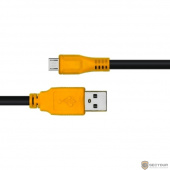 Greenconnect Кабель micro USB 2.0  1.0m черный, желтые коннекторы, 28/28 AWG, AM / microB 5pin, (GCR-UA3MCB1-BB2S-1.0m), экран, армированный, морозостойкий