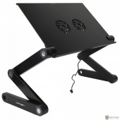 CROWN Столик для ноутбука CMLS-115B ( до 17”, размеры панели (Д*Ш): 42*27.5см, регулируемая высота до 48см, два кулера, питание от USB)