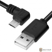 Greenconnect Кабель micro USB 2.0  2.0m угловой, черный, 28/28 AWG, AM / microB 5pin, (GCR-UA8AMCB6-BB2S-2.0m), экран, армированный, морозостойкий