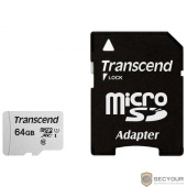 Micro SecureDigital 64Gb Transcend Class 10 TS64GUSD300S-A {MicroSDXC Class 10 UHS-I, SD adapter}