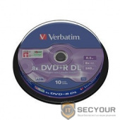 Verbatim  Диски DVD+R , 8x, 8.5Gb Double Layer, 10шт, Cake Box (43666)