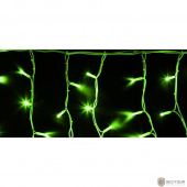 Neon-night 255-204 Гирлянда Айсикл (бахрома) светодиодный, 4,0 х 0,6 м, белый провод &quot;КАУЧУК&quot;, 230 В, диоды зеленые, 128 LED