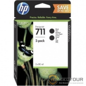 HP P2V31A Картридж HP 711 черный 2-Pack {DJ T120/T520, 80 мл, (CZ133A *2 шт.))
