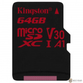 Micro SecureDigital 64Gb Kingston SDCR/64GB {MicroSDXC Class 10 UHS-I V30 A1, Canvas React, SD adapter}
