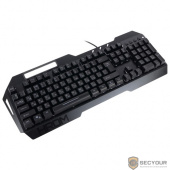 Qcyber HROM Игровая клавиатура {Мембранного типа. RGB подсветка, металлический корпус, подсветка двух шрифтов, держатель для телефона, тканевый кабель}