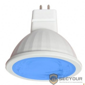ECOLA M2CB90ELY MR16   LED color  9,0W  220V GU5.3 Blue Синий (насыщенный цвет) прозрачное стекло (композит) 47х50