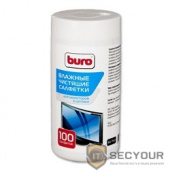 BURO BU-Tscrl [817440] Салфетки для экранов ЭЛТ мониторов/плазменных/ЖК телевизоров/мониторов с покрытием из стекла туба 100шт влажных