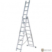 FIT РОС Лестница трехсекционная алюминиевая, 3 х 11 ступеней, H=312/536/756 см, вес 15,77 кг [65436]