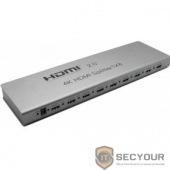 ORIENT HDMI 4K Splitter HSP0108H-2.0, 1-&gt;8, HDMI 2.0/3D, UHDTV 4K/ 60Hz (3840x2160)/HDTV1080p, HDCP2.2, EDID управление, RS232 порт, IR вход, внешний БП 5В/3А, метал.корпус (30467)