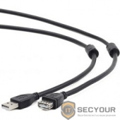 Cablexpert Кабель удлинитель USB2.0 Pro CCF2-USB2-AMAF-6, AM/AF, 1.8м, экран, 2феррит.кольца, черный, пакет