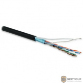 Hyperline FUTP4-C5E-P26-IN-LSZH-BK-100 (100 м) кабель витая пара, экранированная F/UTP, категория 5e, 4 пары (26 AWG), многожильный (patch), экран - фольга, LSZH, нг(А)-HF, –20°C – +75°C, черный