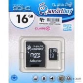 Micro SecureDigital 16Gb Smart buy SB16GBSDCL10-01 {Micro SDHC Class 10, SD adapter}