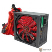 Ginzzu PC650 14CM(Red) 80+ black,APFC,24+4p,2 PCI-E(6+2), 5*SATA, 4*IDE,оплетка, кабель питания,цветная коробка