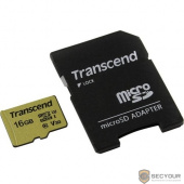 Micro SecureDigital 16Gb Transcend  TS16GUSD500S {MicroSDHC Class 10 UHS-I U3, SD adapter}