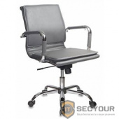 Бюрократ CH-993-Low/grey кресло руководителя (низкая спинка серый искусственная кожа крестовина хромированная)