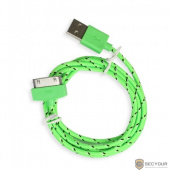 Дата-кабель Smartbuy USB - 30-pin для Apple, нейлон, длина 1,2 м, зеленый (iK-412n green)/500