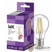 Iek LLF-A60-11-230-30-E27-CL Лампа LED A60 шар прозр. 11Вт 230В 3000К E27 серия 360°    