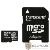 Micro SecureDigital 16Gb Transcend  TS16GUSDHC10U1 {MicroSDHC Class 10 UHS-I, SD adapter}
