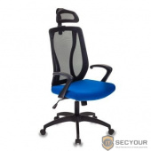Кресло руководителя Бюрократ MC-411-H/B/26-21 черный TW-01 сиденье синий 26-21 сетка/ткань [1070780]