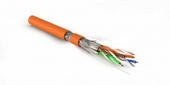 Hyperline SFTP4-C7A-S23-IN-LSZH-OR-500 (500 м) Кабель витая пара, экранированная S/FTP, категория 7A (1000MHz), 4 пары (23 AWG), одножильный (solid), LSZH (нг(А)-HF), оранжевый