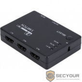 ORIENT HDMI Switch HS0301P, 3-&gt;1, HDMI 1.4/3D, HDTV1080p/1080i/720p, HDCP1.2, встроенный ИК приемник, пульт ДУ, питание от HDMI, пл.корпус (30374)