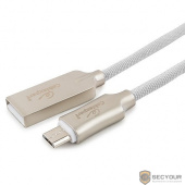 Cablexpert Кабель USB 2.0 CC-P-mUSB02W-1.8M AM/microB, серия Platinum, длина 1.8м, белый, блистер	